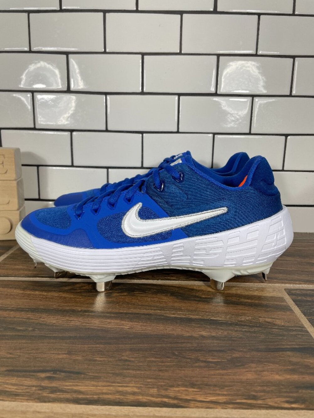 Nike Alpha Huarache Elite 2 Low Shoes Mens Size 6 Blue Baseball Spikes Cleats